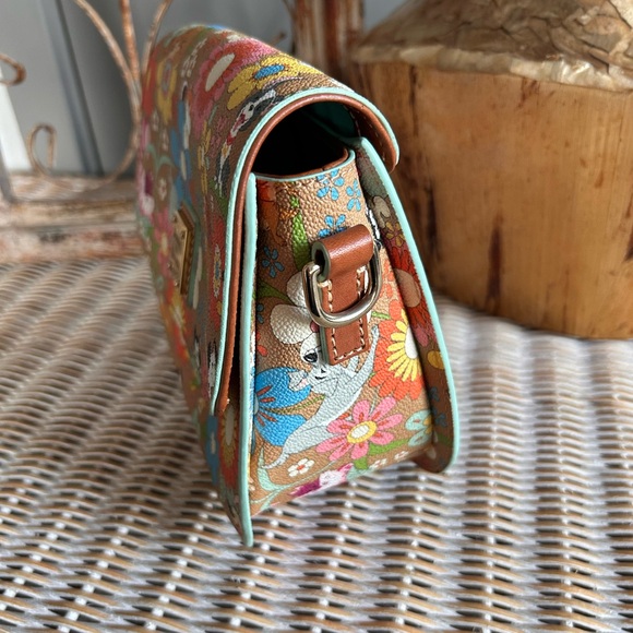 Dooney & Bourke Disney Pets floral crossbody bag saddlebag. - Picture 3 of 9